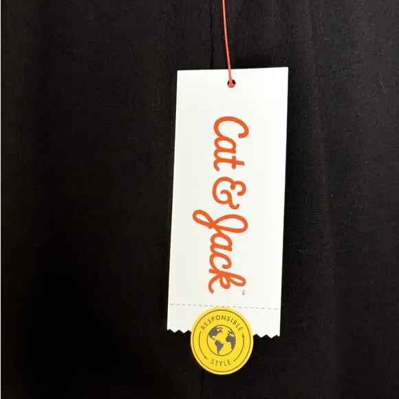 NEW WITH TAGS Girls Cat & Jack Black Cotton Blend Capri Leggings Size XL (14/16) - Picture 4 of 6